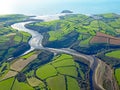 Aerial view of the River Avon in Devon Royalty Free Stock Photo