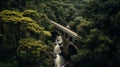 Aerial view of river bridge showcasing engineering feat infrastructure and aerial perspectives