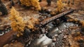 Aerial view of river bridge showcasing engineering feat infrastructure and skyward perspectives