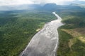 Aerial view of river Carrao