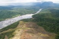 Aerial view of river Carrao