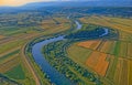 Aerial view of the river Cetina, Croatia