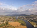 An aerial view of the River Clyde near Glasgow Royalty Free Stock Photo