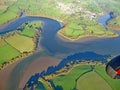 Aerial view of the River Dart in Devon Royalty Free Stock Photo