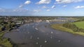 An aerial view of the River Deben and the town of Woodbridge in Suffolk Royalty Free Stock Photo