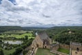 Aerial view of the River Dordogne, ChÃ¢teau de Beynac (a fortified clifftop castle)