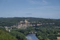 Aerial view of the River Dordogne, ChÃ¢teau de Beynac (a fortified clifftop castle) Royalty Free Stock Photo