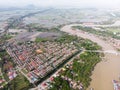 Aerial view of the river in the fisherman village