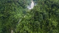 Aerial view river flowing in the forest, river in tropical rainforest. Royalty Free Stock Photo