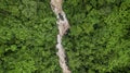 Aerial view river flowing in the forest, river in tropical rainforest. Royalty Free Stock Photo