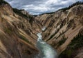 Aerial view of a river flowing through the Grand Canyon of Yellowstone National Park, Wyoming Royalty Free Stock Photo