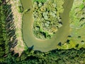 Aerial view of river Hernad in Hungary Royalty Free Stock Photo