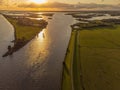 Aerial view of river IJsssel and Ketelmeer