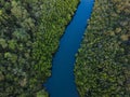 Aerial view of river in jungle forest in Asia, beautiful nature landscape from above Royalty Free Stock Photo