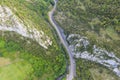 Aerial view of river meander in the lush green vegetation of the delta. Beautiful landscape - wild river in USA. National nature Royalty Free Stock Photo