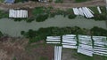 aerial view of the river project construction site