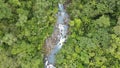 Aerial view of river in the Rain forest of Rio Celeste, Costa Rica Royalty Free Stock Photo