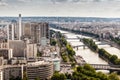 Aerial View on River Seine and Pont de Bir-Hakeim