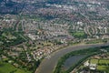 River Thames at Chiswick - aerial view Royalty Free Stock Photo