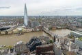 Aerial view of the river Thames in central London Royalty Free Stock Photo