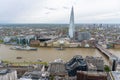 Aerial view of the river Thames in central London Royalty Free Stock Photo