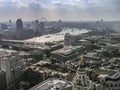 Aerial view of river Thames and the central part of London Royalty Free Stock Photo