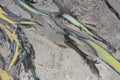 Aerial view of a riverbed and water streams in Iceland Royalty Free Stock Photo