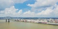Aerial view riverside downtown New Orleans, Louisiana, USA Royalty Free Stock Photo