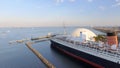 Aerial view of RMS Queen Mary ocean liner, Long Beach, CA Royalty Free Stock Photo