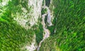 Aerial view of road in Bicaz Gorges