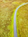 Aerial view of road and bog in Sally gap Royalty Free Stock Photo