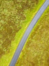 Aerial view of road and bog in Sally gap Royalty Free Stock Photo