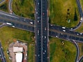 Aerial view road car highway junction Royalty Free Stock Photo