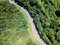 Aerial View Of Road In Carpathian Mountains Forest Royalty Free Stock Photo