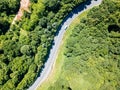 Aerial View Of Road In Carpathian Mountains Forest Royalty Free Stock Photo