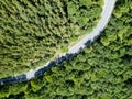 Aerial View Of Road In Carpathian Mountains Forest Royalty Free Stock Photo