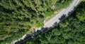 Aerial View Of Road In Carpathian Mountains Forest Royalty Free Stock Photo