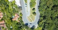 Aerial View Of Road In Carpathian Mountains Forest Royalty Free Stock Photo