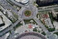 Aerial view of a road intersection