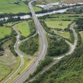 Aerial view of road junction Royalty Free Stock Photo