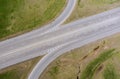 Aerial view road junction highway in the summer Royalty Free Stock Photo