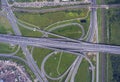 Aerial view on road junction Royalty Free Stock Photo