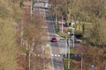 Aerial view of a road, Netherlands Royalty Free Stock Photo