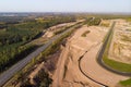 Aerial view of the road and race track in Finland