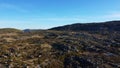 The aerial view of the road in the Serra da Estrela Natural Park in Portugal Royalty Free Stock Photo