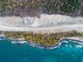 Aerial view road shore Royalty Free Stock Photo