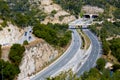 Aerial view of Road between Sitges and Castelldefels. Spain Royalty Free Stock Photo