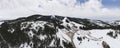 Aerial  view of road and  ski center Tornik, Zlatibor mountain, Serbia. Winter time Royalty Free Stock Photo