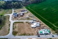 Aerial view of road streets new development area for real estate hme building construction germany Royalty Free Stock Photo