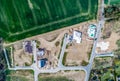 Aerial view of road streets new development area for real estate hme building construction germany Royalty Free Stock Photo